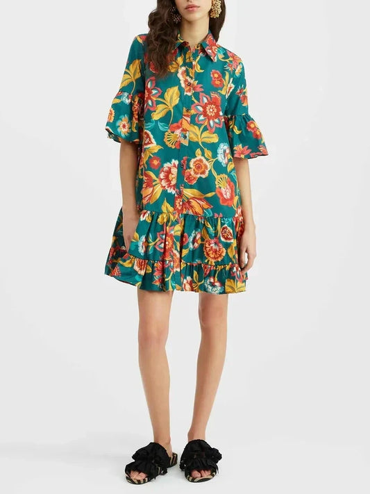 Grace Unique Minikleid mit Flora-Print