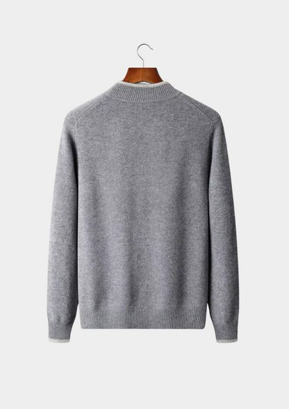 ZWEIFARBIGER MERINO-CARDIGAN MIT REISSVERSCHLUSS