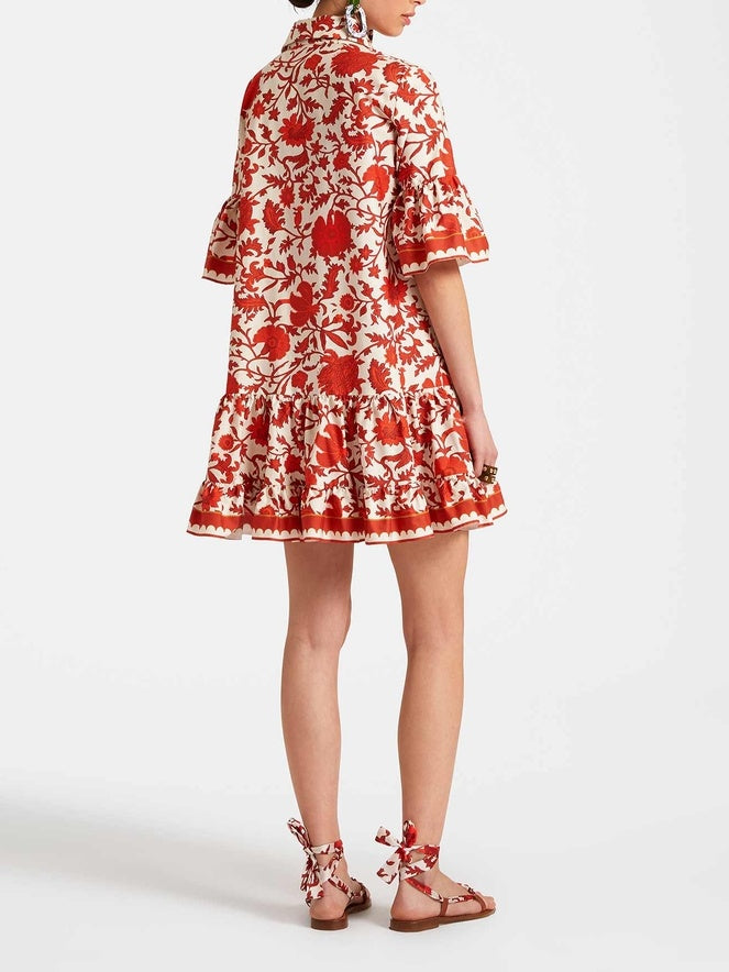 Einzigartiges Minikleid mit Herbstdruck