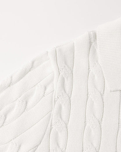 Poloshirt mit Zopfmuster