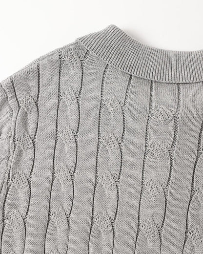 Poloshirt mit Zopfmuster
