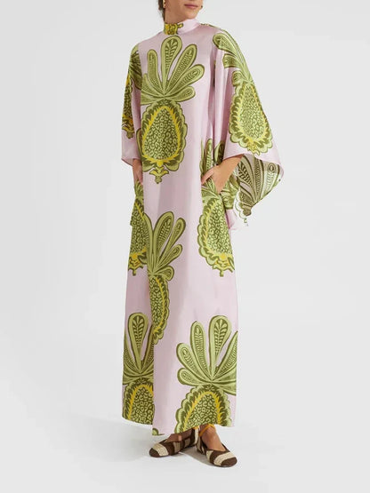 Maxikleid mit tropischem Ananas-Print
