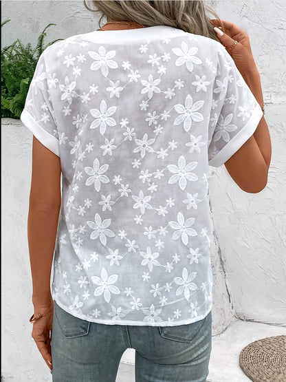Drapierte Bluse „Liana“ mit Blumenmuster