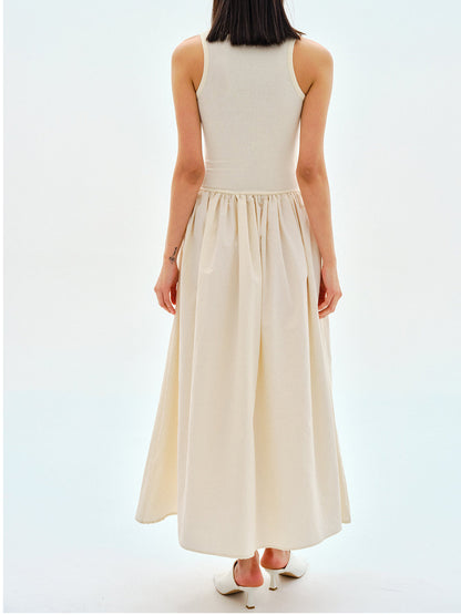 Freizeit-Langkleid mit Rundhalsausschnitt 
