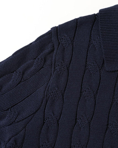 Poloshirt mit Zopfmuster