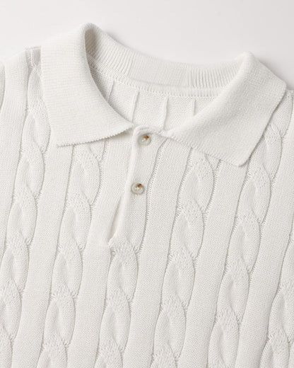 Poloshirt mit Zopfmuster