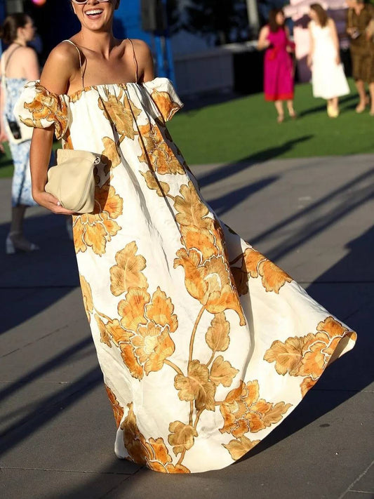 Sling-Kleid mit Blumendruck