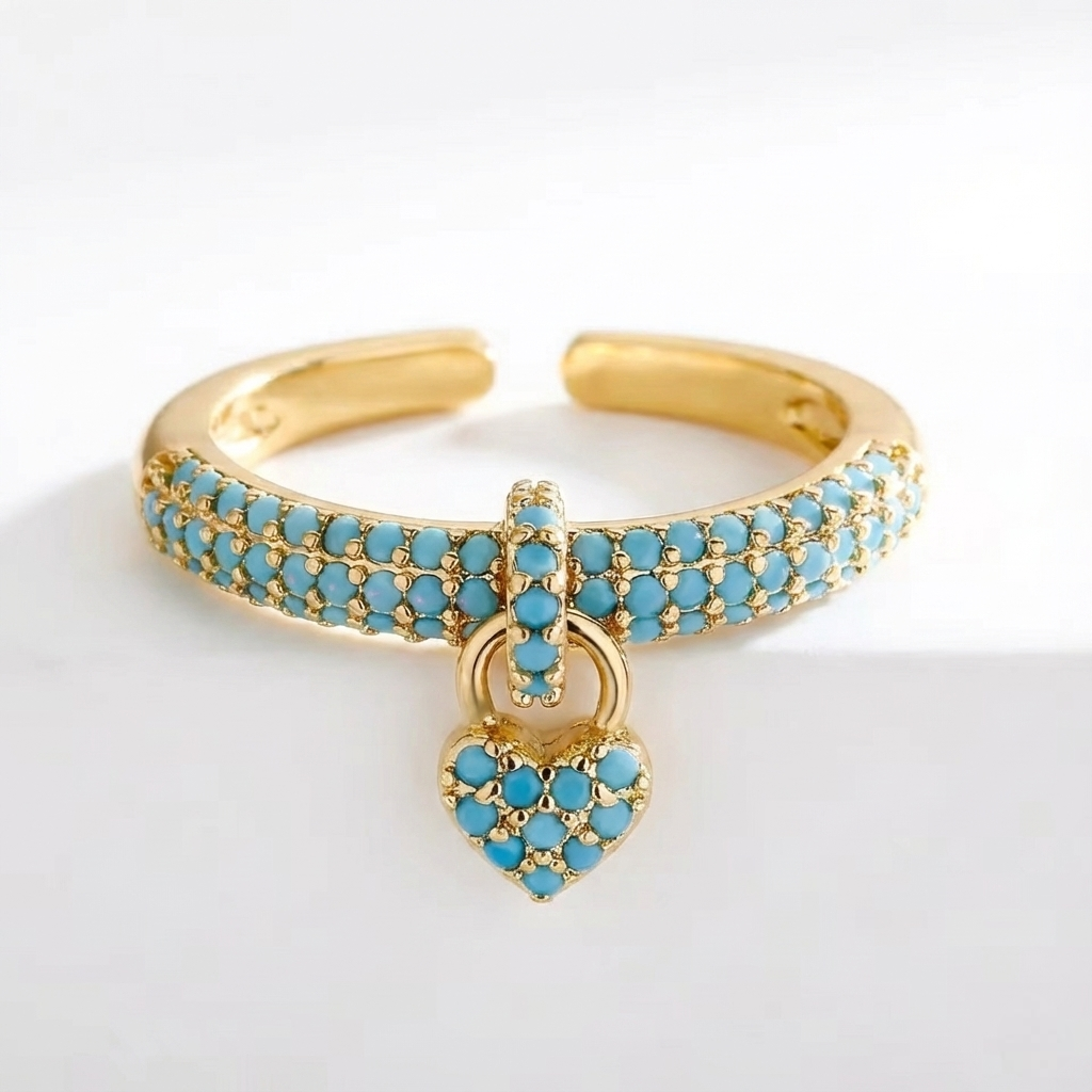 Bague Ajustable Pierre Céleste Turquoise