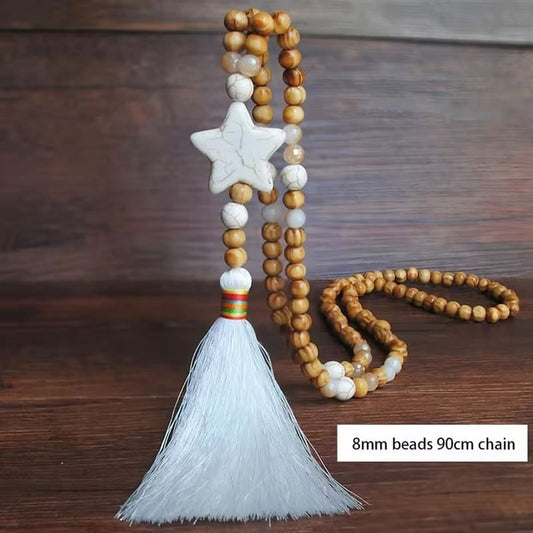 Boho Vintage Stern Stein Halskette