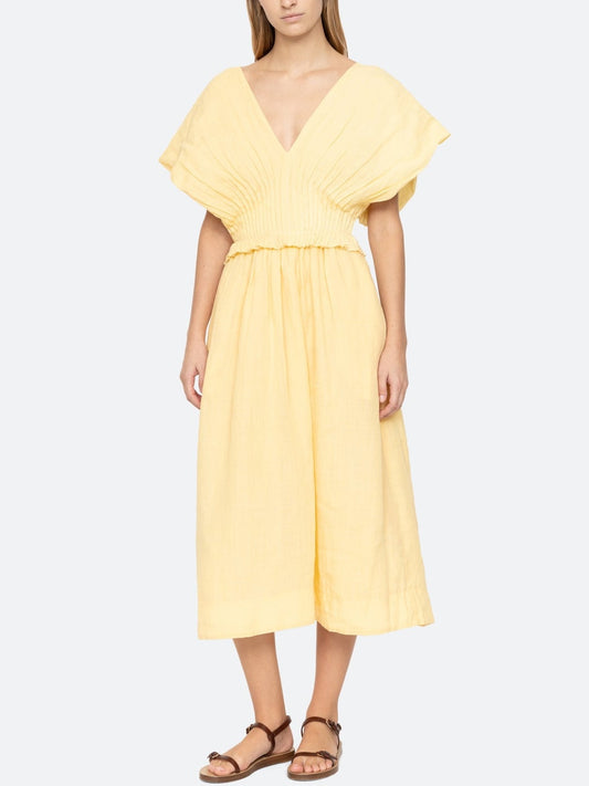 Midikleid mit übergroßen Ärmeln