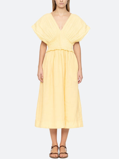 Midikleid mit übergroßen Ärmeln