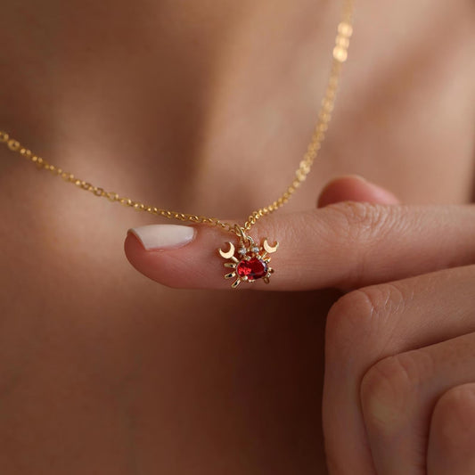 Collier Crabe Rubis