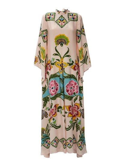 Exquisites, fließendes Maxikleid mit Blumendruck „Sunshine“
