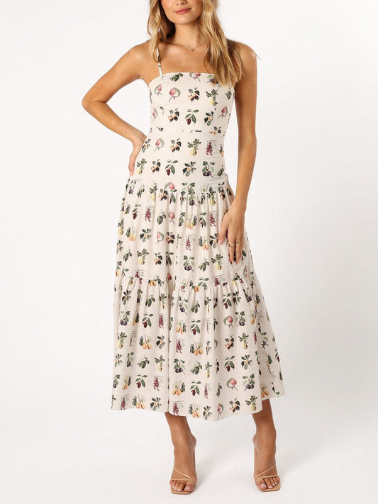 Midikleid mit Fruchtblumenmuster