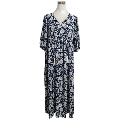Elegantes Maxikleid mit V-Ausschnitt und Blumendruck