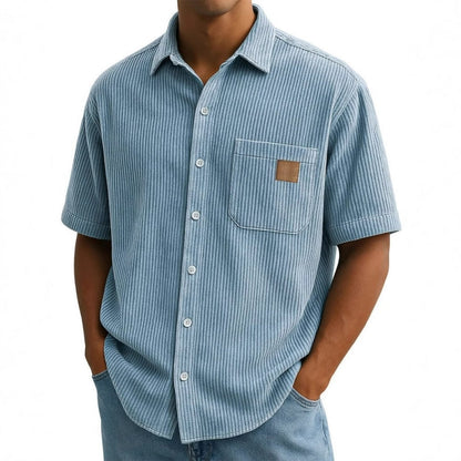 Vintage Herren Kurzarm Button-Up Shirt