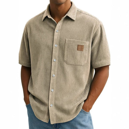 Vintage Herren Kurzarm Button-Up Shirt