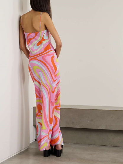 Maxikleid mit Signature-Print
