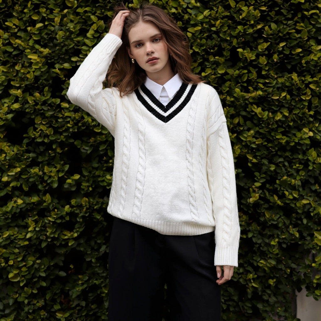 Minimalist V-Neck Sweater For Women